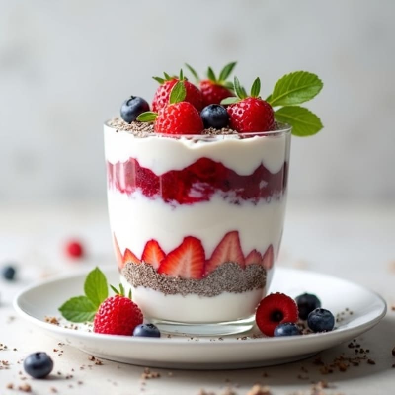 Greek Yogurt Protein Parfait with Mixed Berries