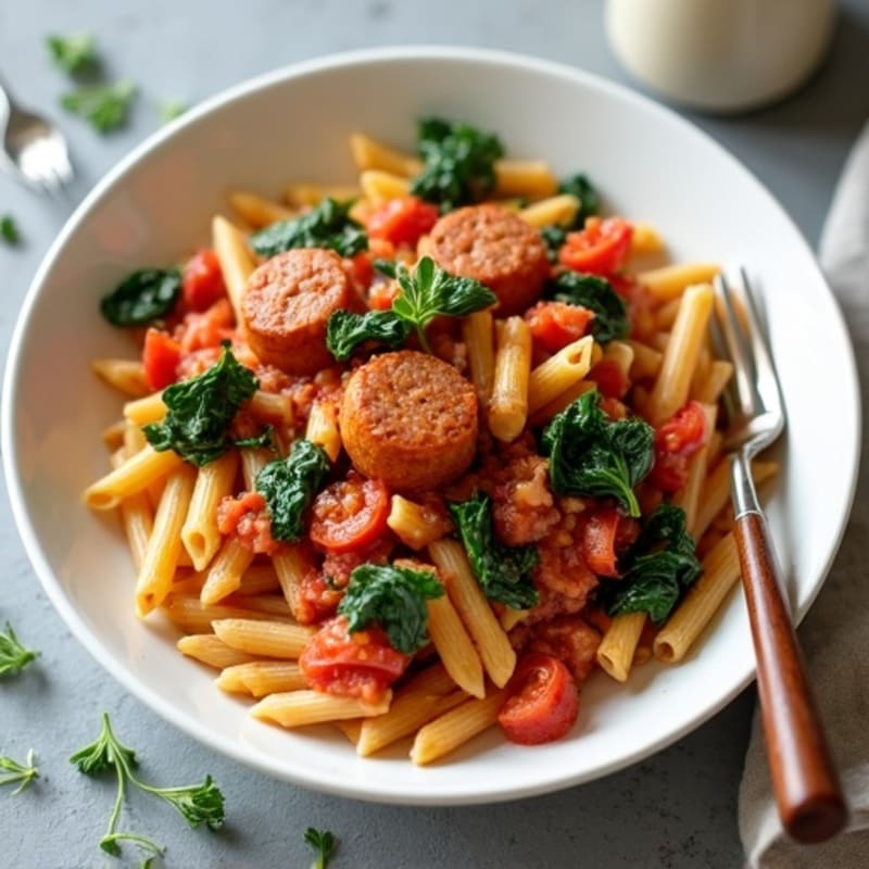 Hearty Lean Sausage Ragu with Whole Wheat Pasta