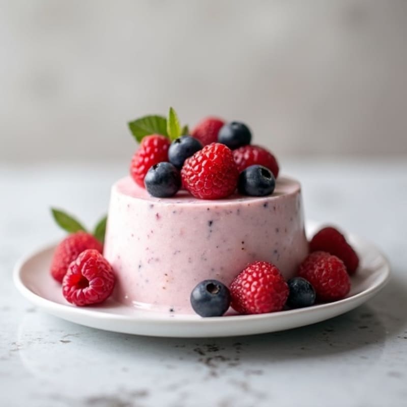 Greek Yogurt Protein Mousse with Mixed Berries
