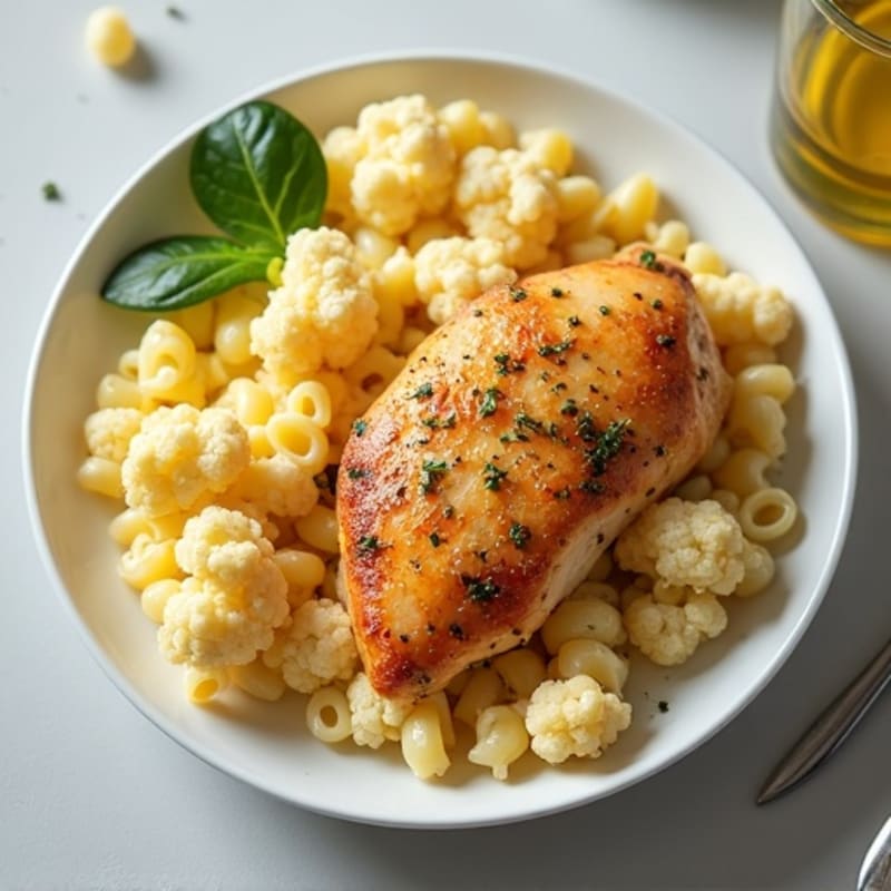 Creamy Baked Chicken and Cauliflower Mac