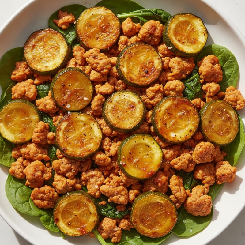 Ground Turkey Skillet with Roasted Zucchini