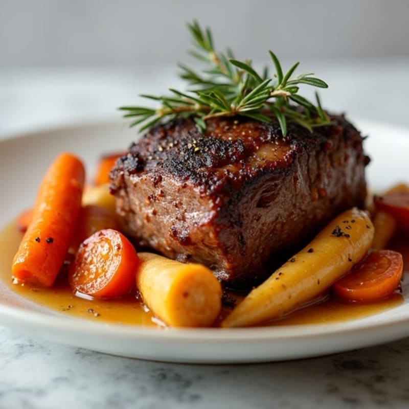 Slow-Cooked Veal Shoulder with Roasted Root Vegetables
