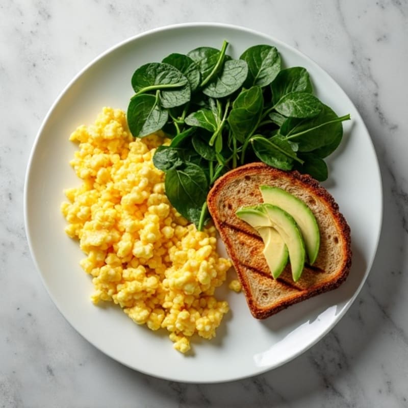 Scrambled Egg Whites with Grilled Chicken and Spinach