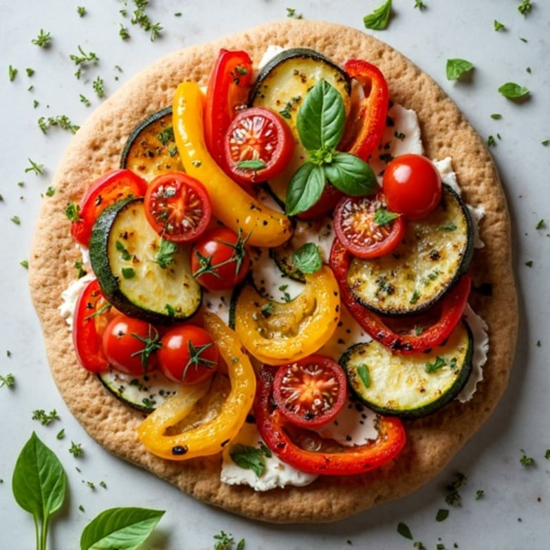 Herb-Roasted Vegetable and Goat Cheese Flatbread