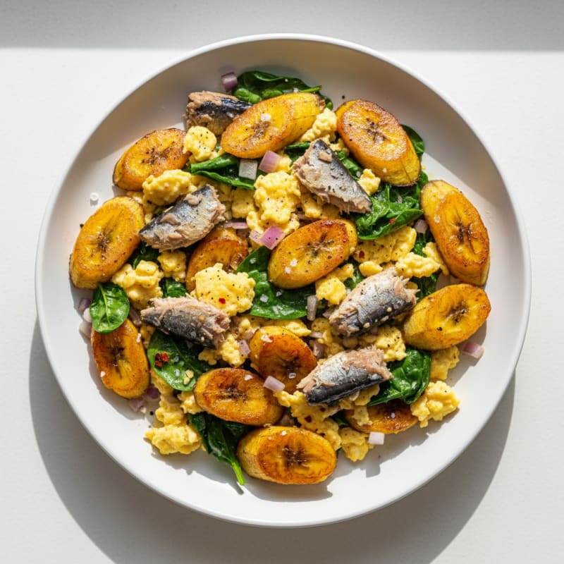 Plantain and Sardine Scramble