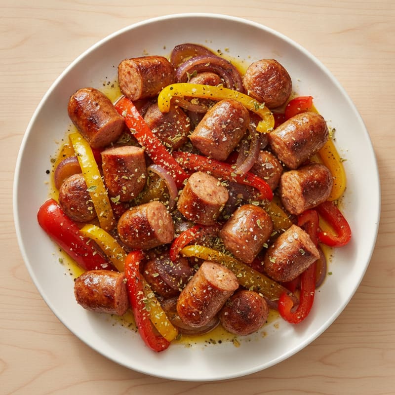Chicken Sausage with Roasted Peppers and Onions