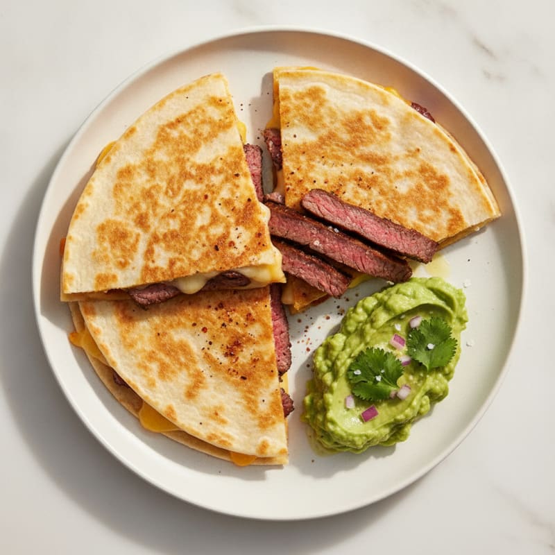 Carne Asada Quesadillas with Guacamole