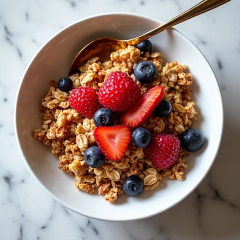 Crispy Baked Granola with Berries
