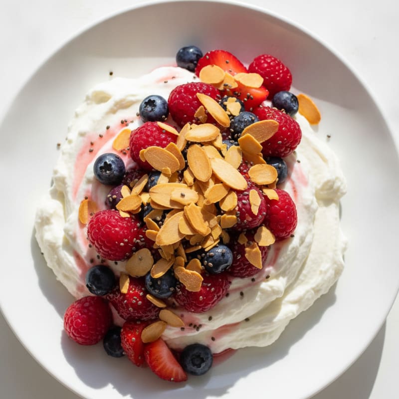 Silky Greek Yogurt Protein Pudding with Mixed Berries