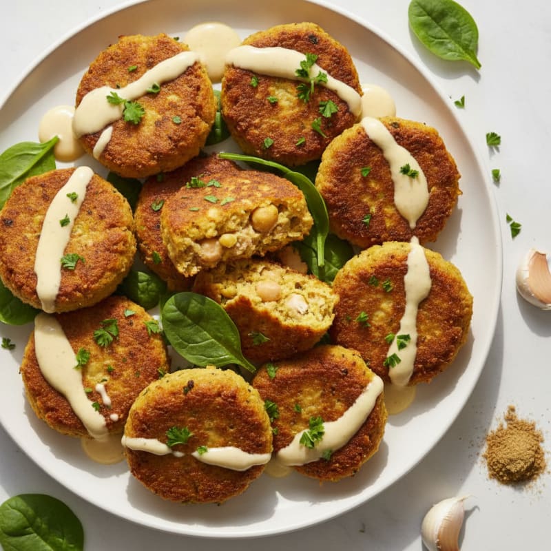 Falafel with Lemon-Tahini Drizzle