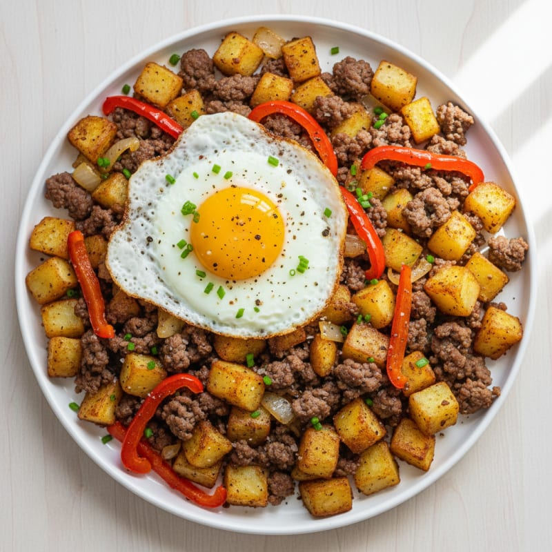Crispy Ground Beef and Potato Hash