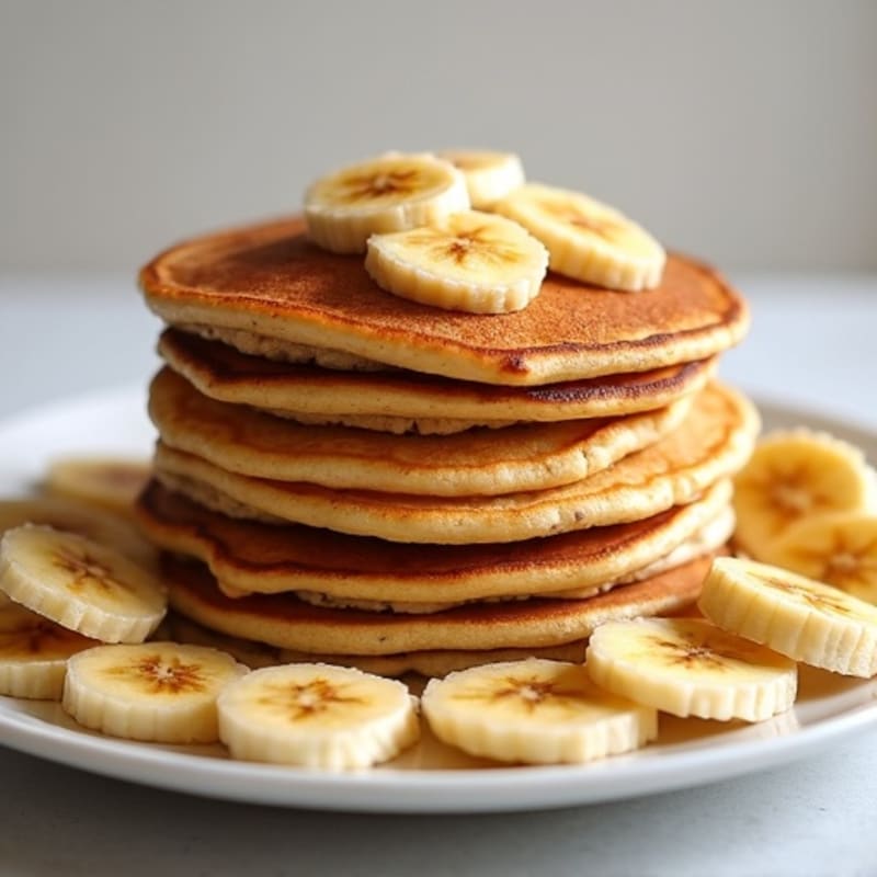 Fluffy Whole Grain Pancakes with Pan-Seared Cinnamon Bananas