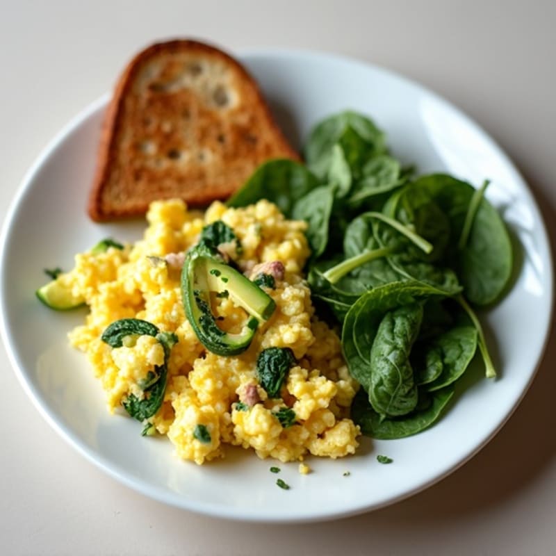Egg White Scramble with Spinach and Turkey Sausage
