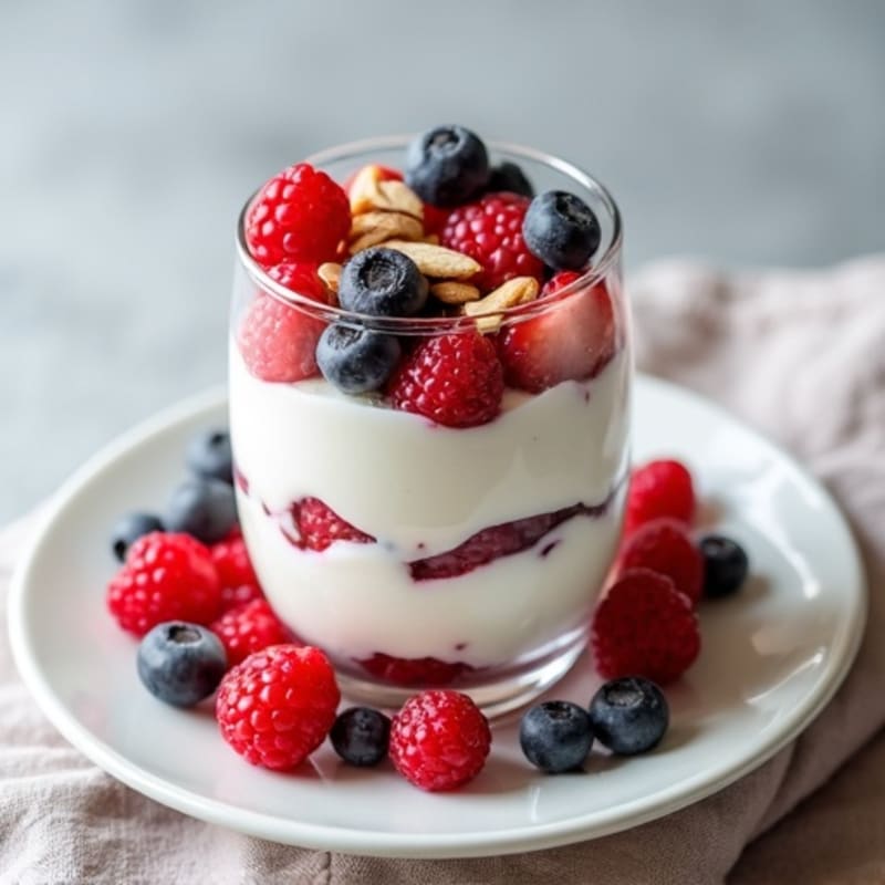 Greek Yogurt Protein Parfait with Mixed Berries