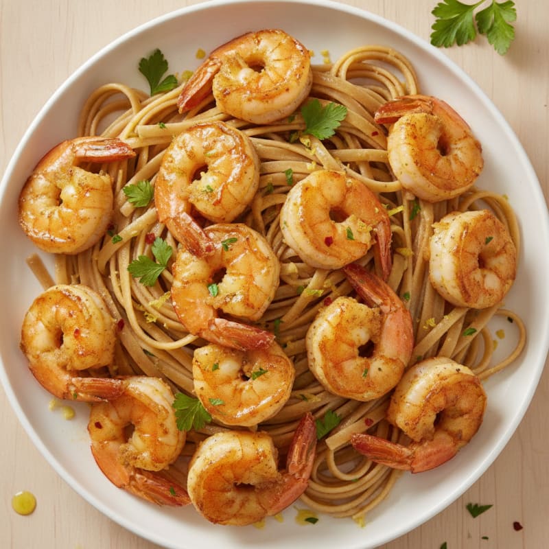 Garlic Butter Shrimp Scampi with Linguine