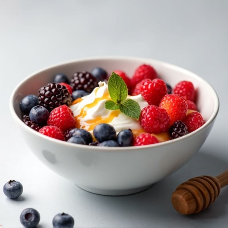 Greek Yogurt Bowl with Mixed Berries and Almond Butter