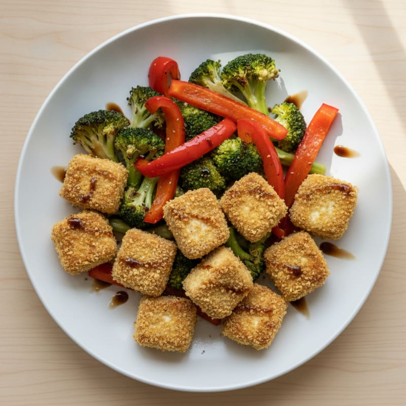 Pan-Seared Tofu with Roasted Vegetables