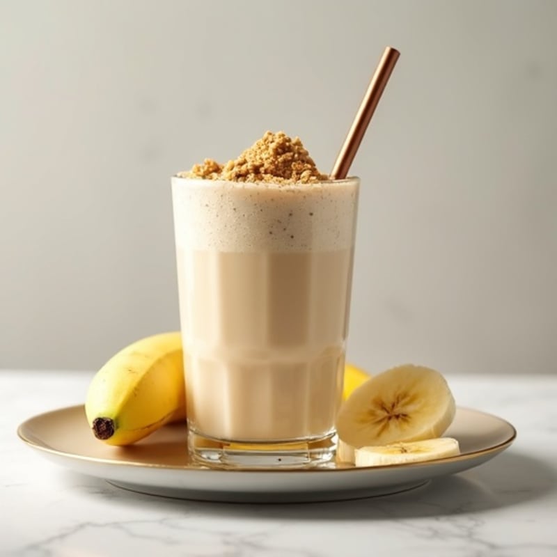 Silky Vanilla Protein Shake with Almond Butter and Chia