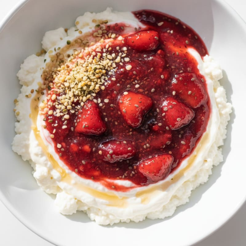 Sweet Strawberry Chia Seed Jam Protein Bowl