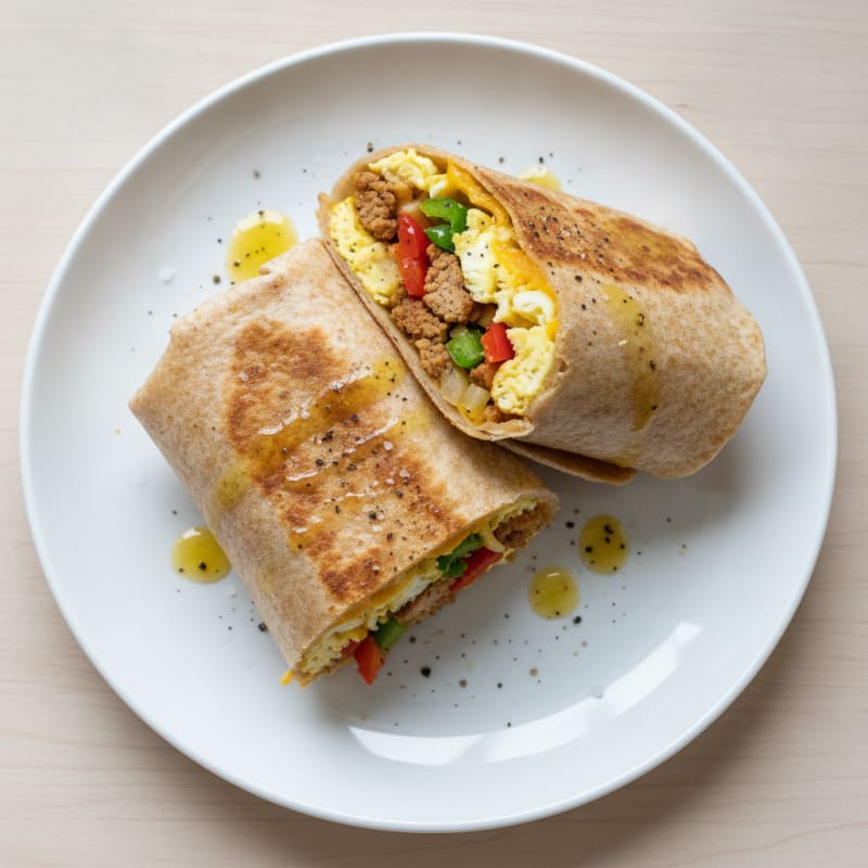 Eggs and Veggie Breakfast Burrito