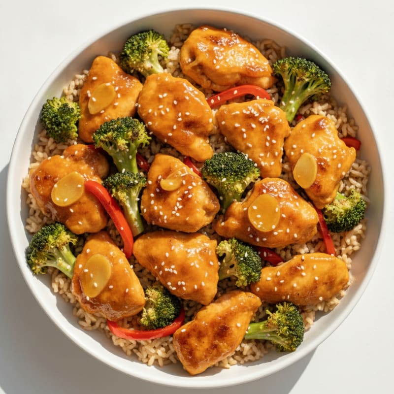 Baked Orange Chicken and Broccoli