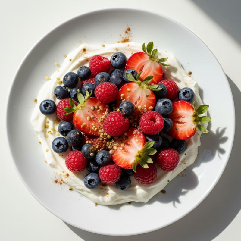 Silky Greek Yogurt Protein Pudding with Berries