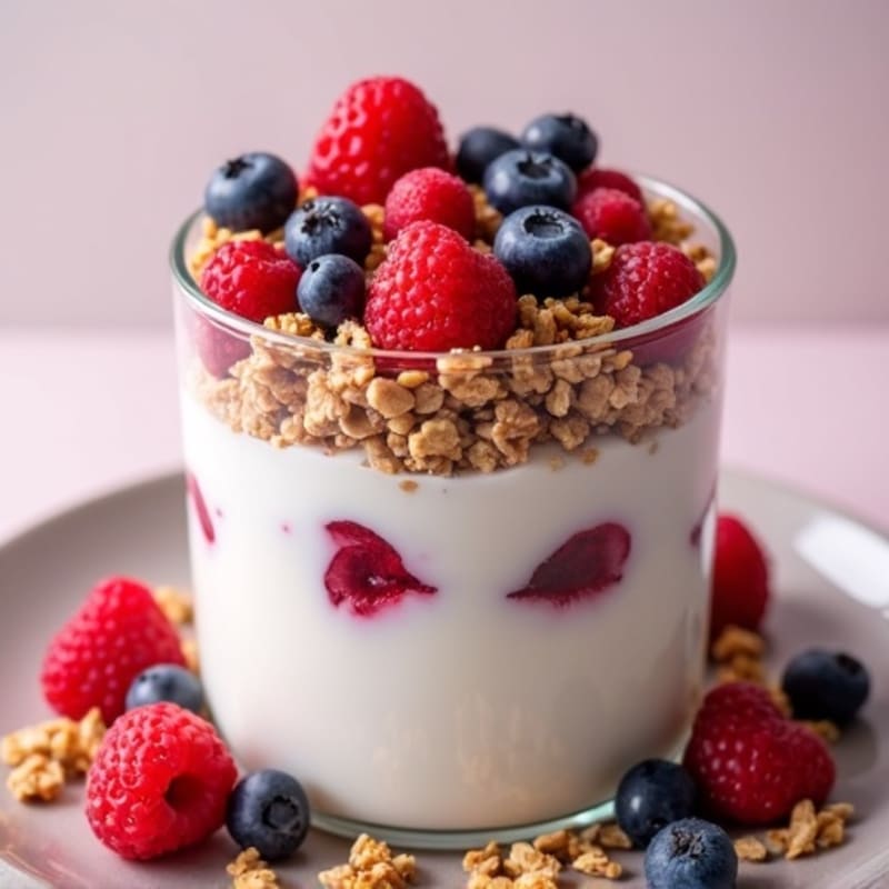 Silky Protein Greek Yogurt Parfait with Berries
