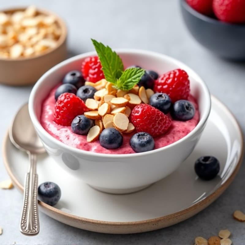 Creamy Greek Yogurt with Mixed Berries and Protein Powder
