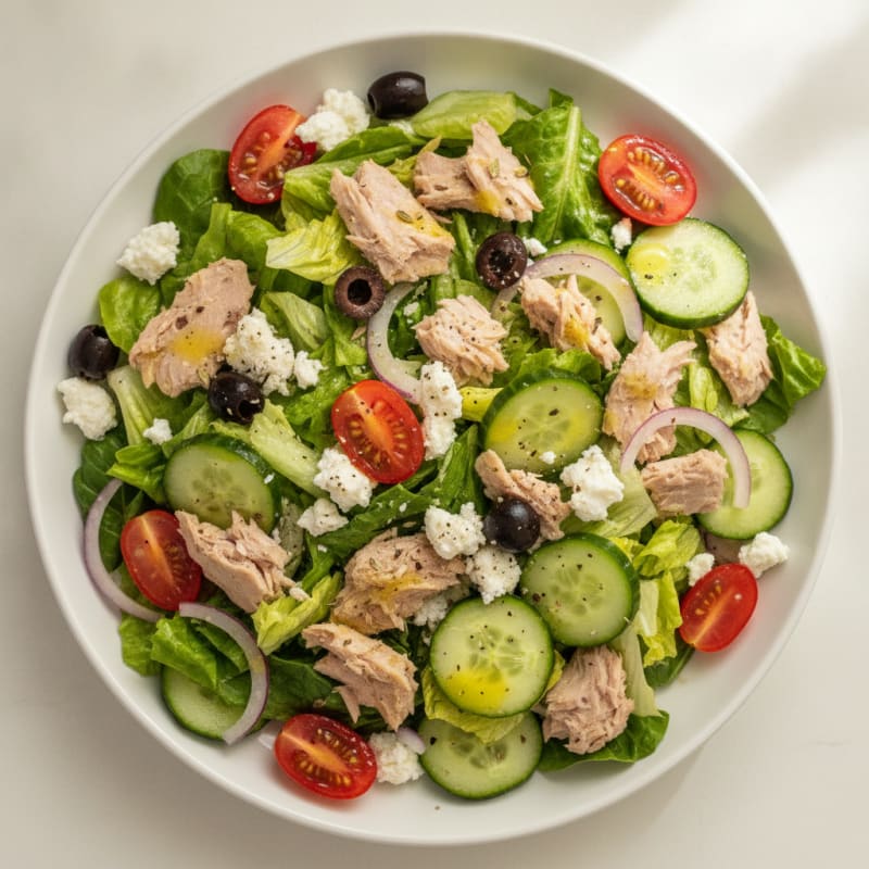 Mediterranean Tuna Feta Salad
