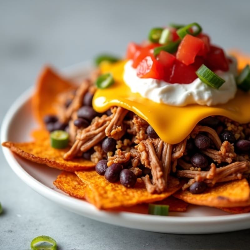 Loaded Pulled Pork Sweet Potato Nachos