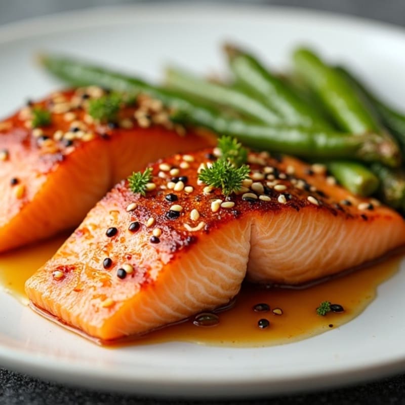 Honey-Ginger Glazed Salmon with Sesame