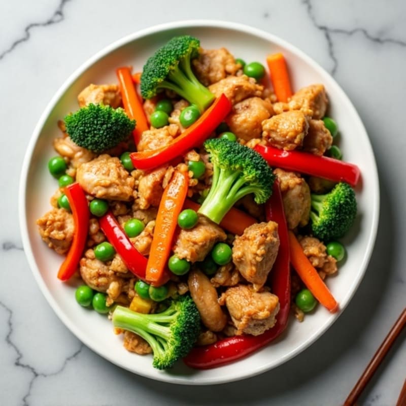 Ginger-Garlic Chicken Stir Fry with Crispy Vegetables