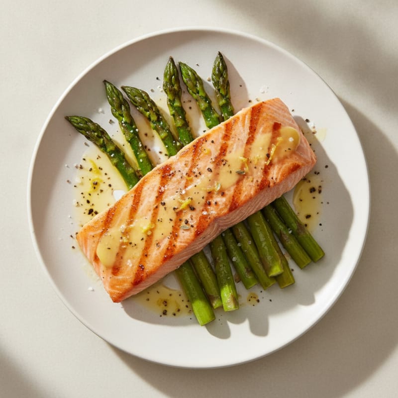 Lemon Herb Grilled Salmon with Asparagus