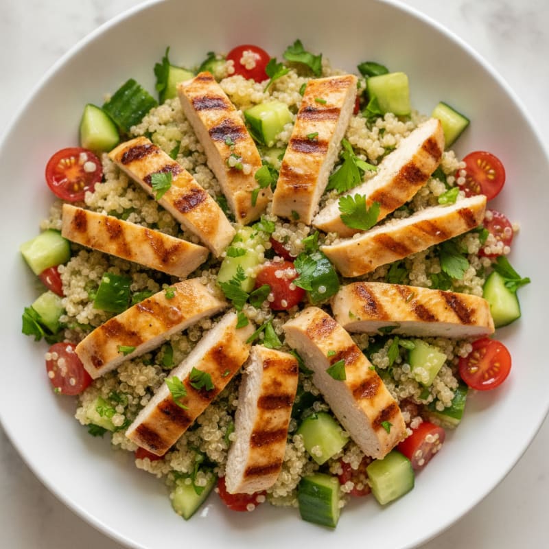 Grilled Chicken and Quinoa Salad with Lemon Vinaigrette