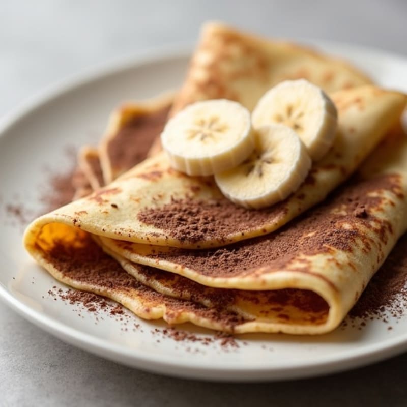 Creamy Banana Chocolate Protein Crepes