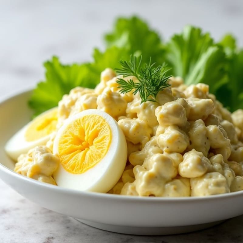 Healthy Creamy Egg Salad with Fresh Dill and Celery