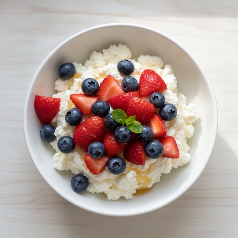 Silky Cottage Cheese Protein Pudding with Berries