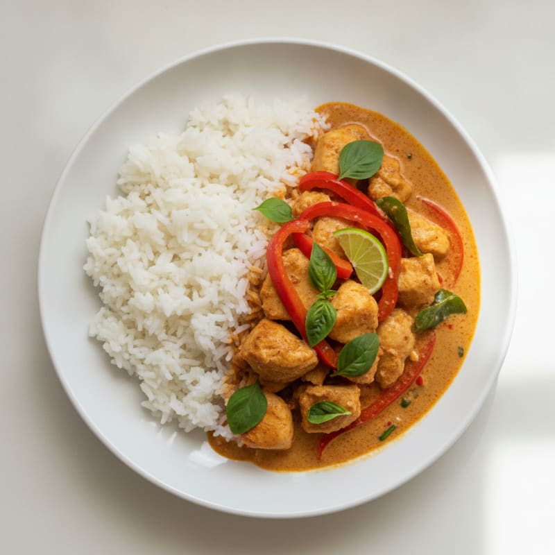 Panang Curry Chicken with Jasmine Rice