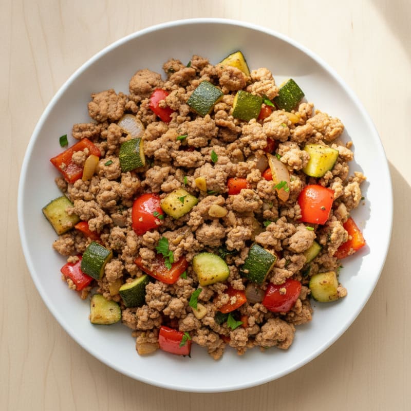 Zesty Ground Turkey and Summer Vegetable Skillet