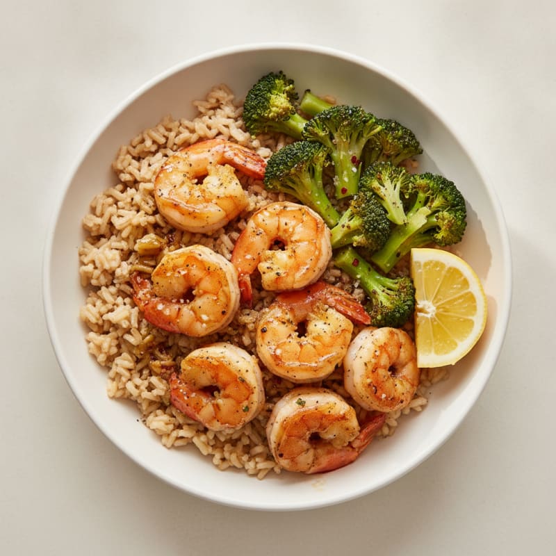 Garlic Shrimp Rice Bowl