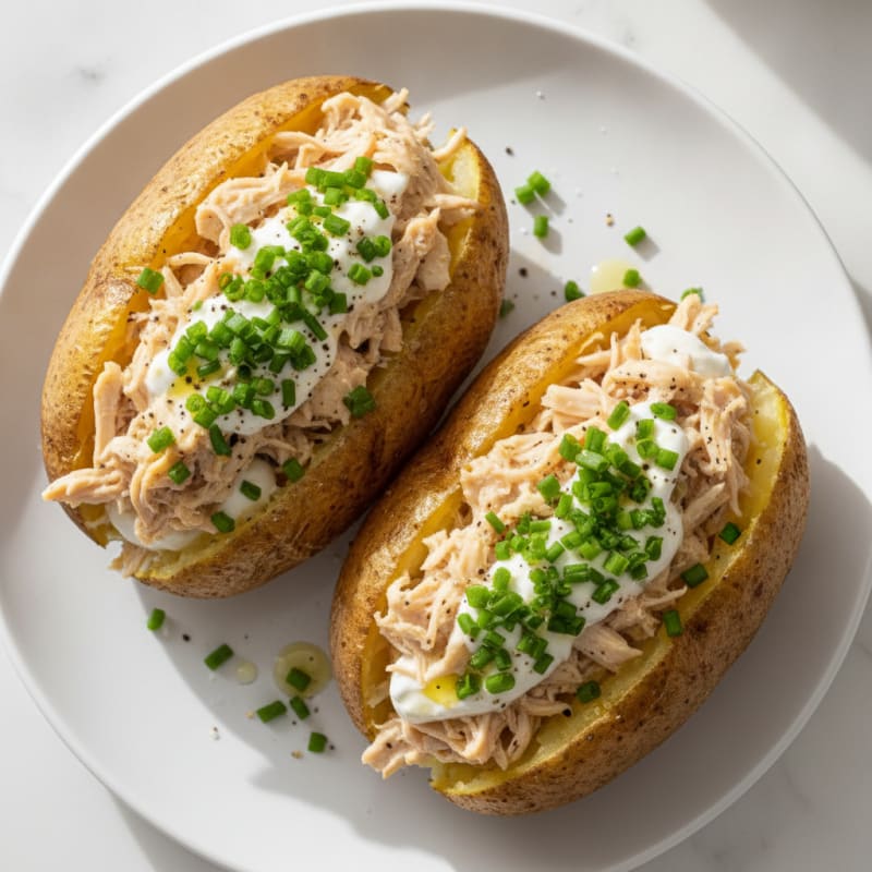 Protein-Packed Loaded Baked Potatoes with Chives