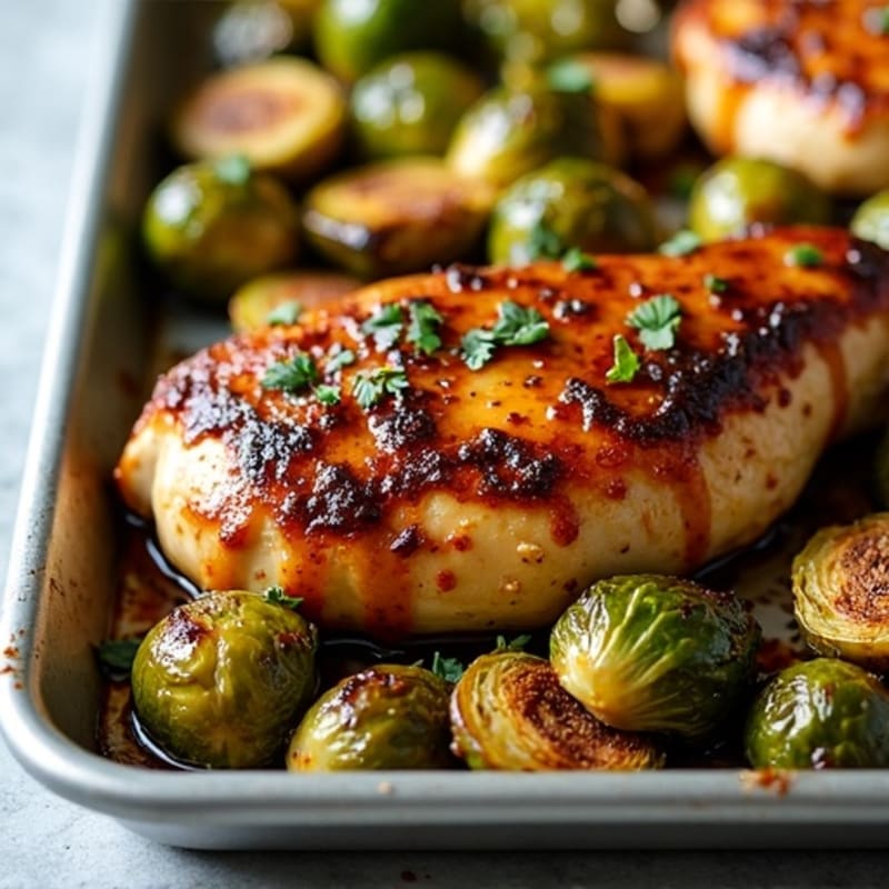 Sheet Pan Balsamic Glazed Chicken with Crispy Brussels Sprouts