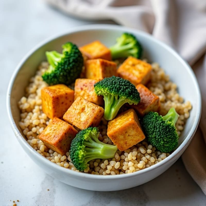 Crispy Tofu Stir Fry with Broccoli and Quinoa