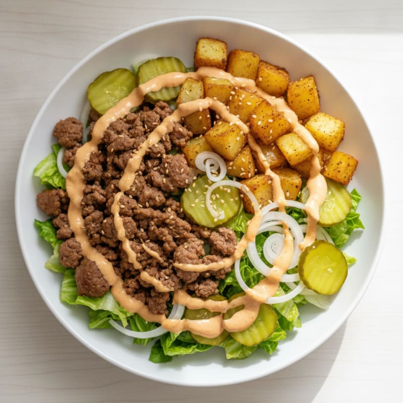 Big Mac Inspired Protein Bowl