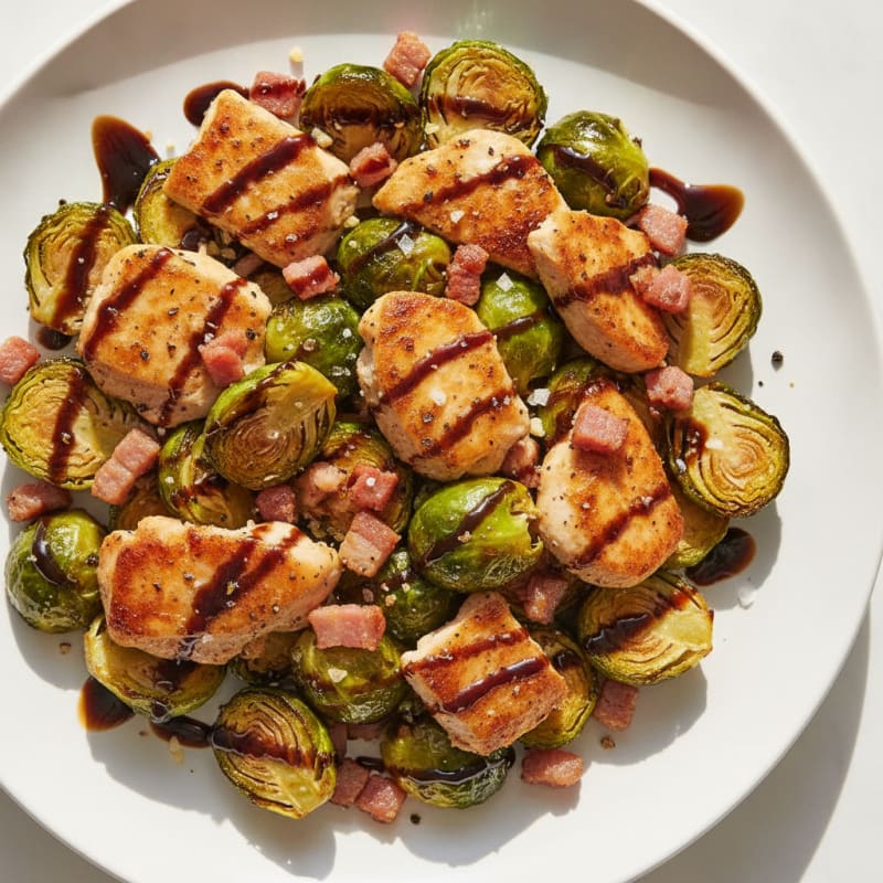 Balsamic-Glazed Brussels Sprouts with Pancetta