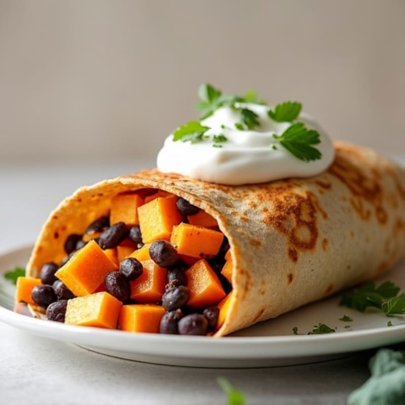 Protein-Packed Sweet Potato Black Bean Breakfast Burrito