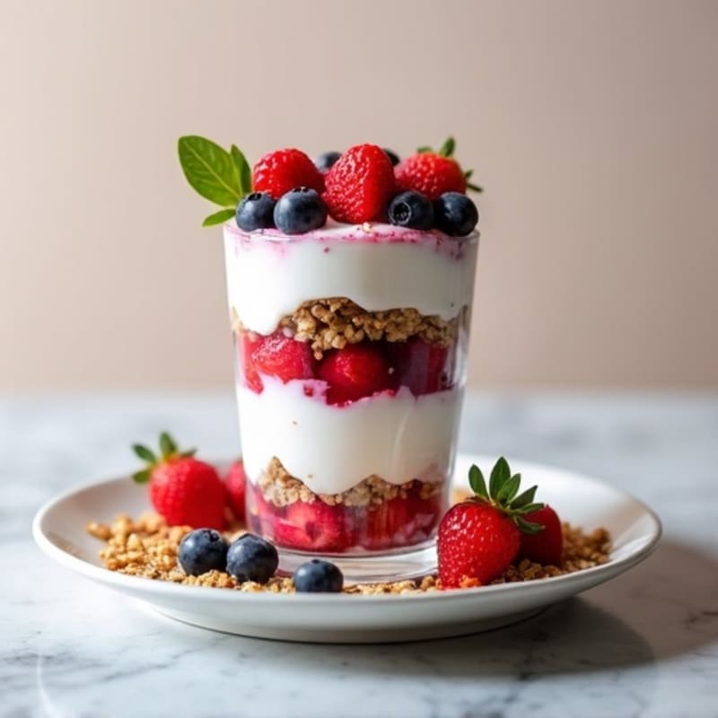 Silky Greek Yogurt Protein Parfait with Berries