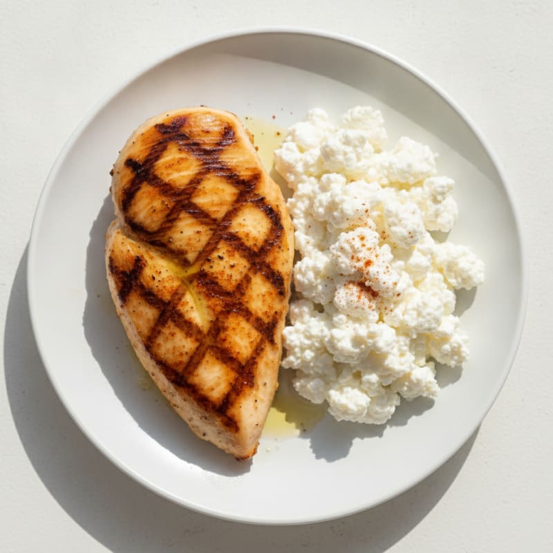 Grilled Chicken Breast with Cottage Cheese