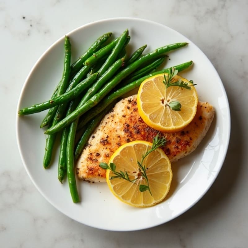 Crispy Lemon-Herb Chicken with Roasted Green Beans