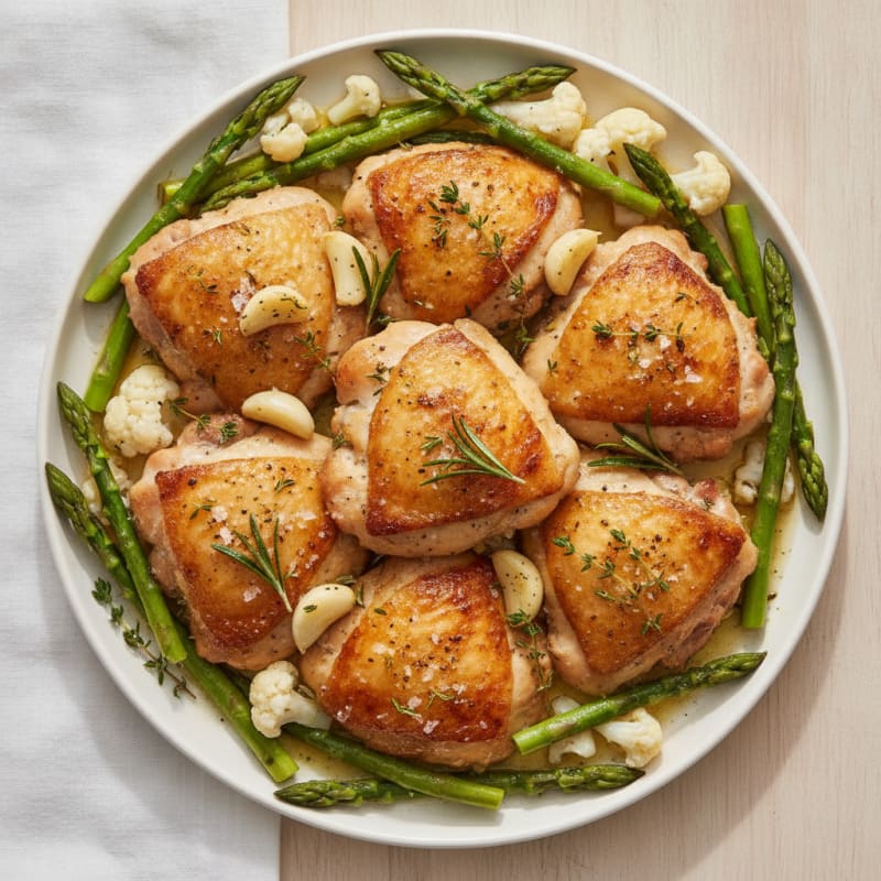 Garlic Herb Roasted Chicken Thighs
